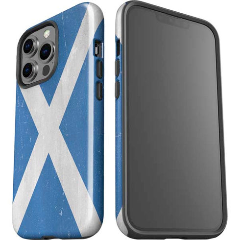 Scotland Flag Distressed iPhone 14 Pro Impact Case